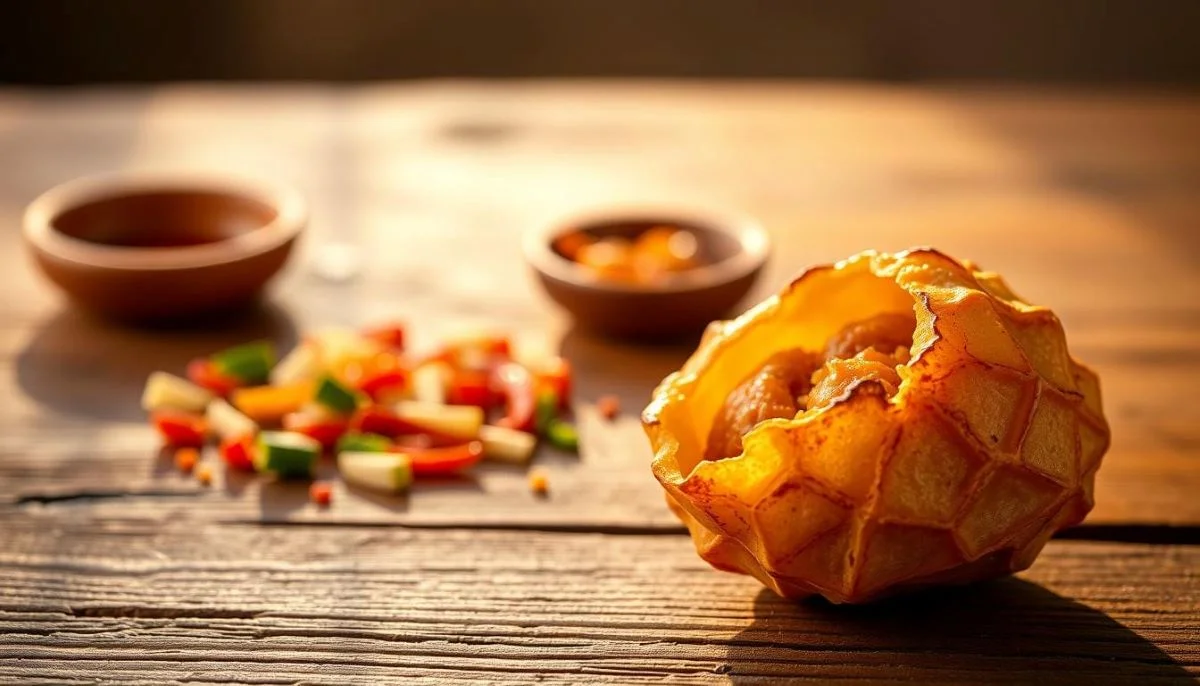 savory chinese snack with a cracked shell