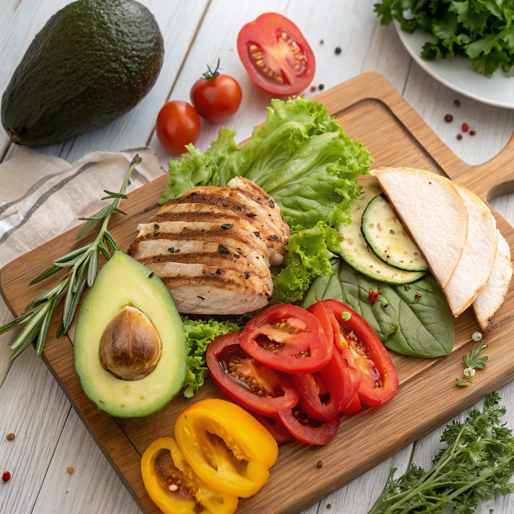 Healthy burger ingredients